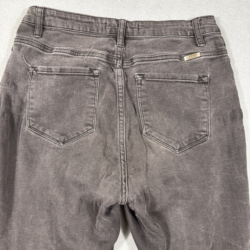 Kancan Black High Rise Distressed Raw Hem Button Fly Skinny Jeans Women's 11/29